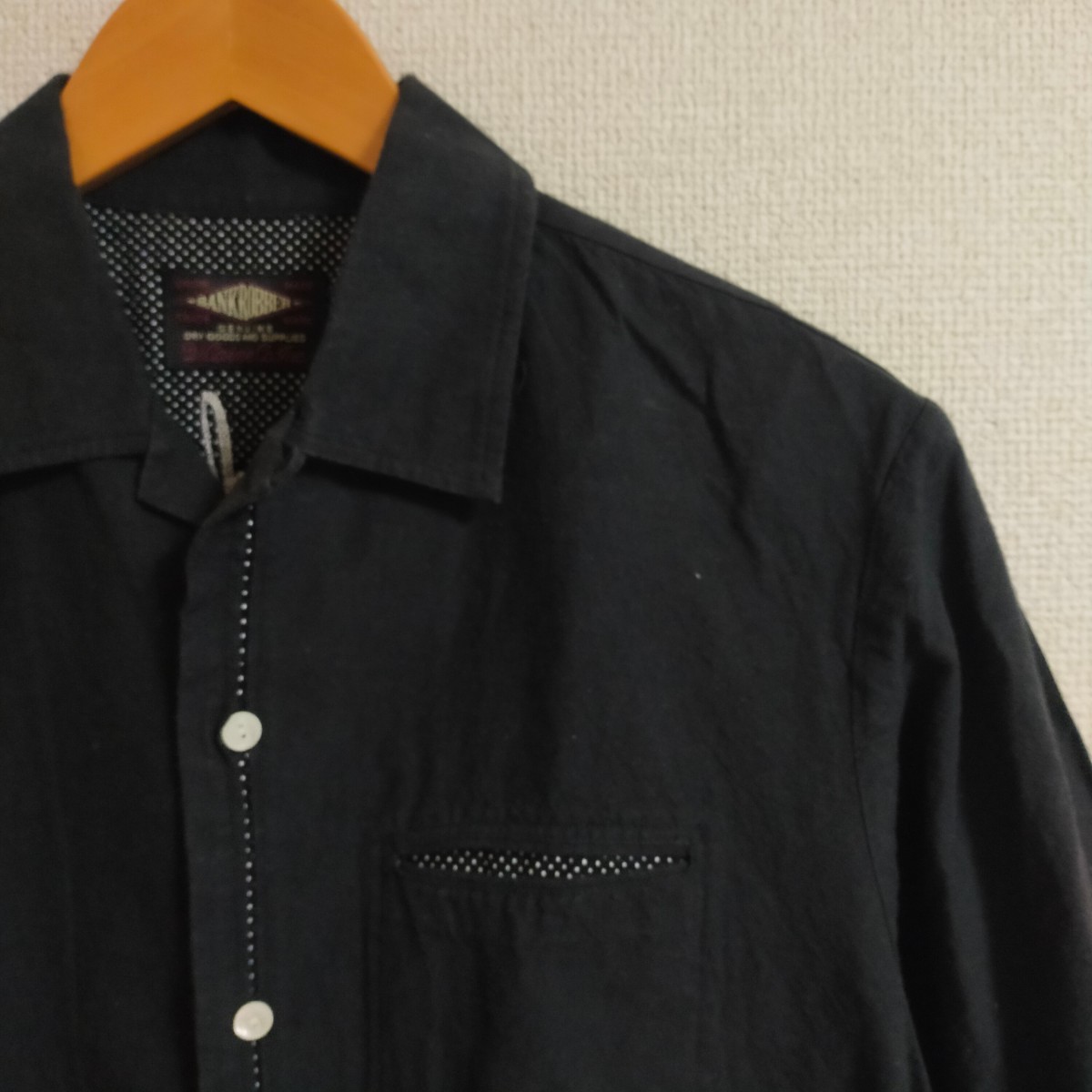 BANKROBBER WACKOMARIA バンクローバー ワコマリア 15SS-RS010 70's OPEN COLLAR SHIRT オープンカラーシャツ 17(L) ブラック(黒）_画像6