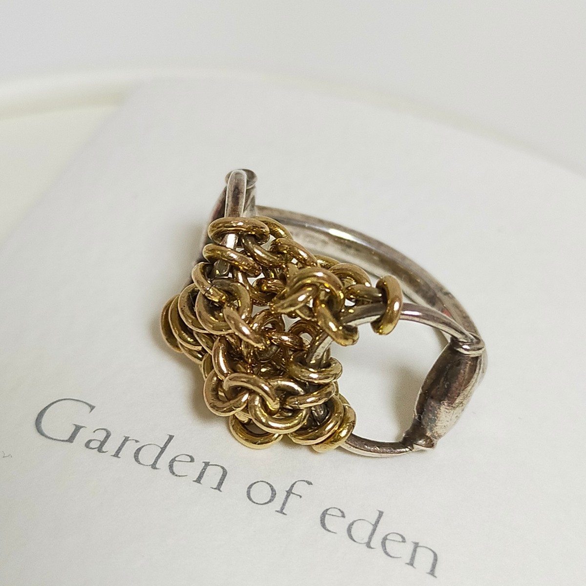 GARDEN OF EDEN ガーデンオブエデン チェーンデザインリング　chain design ring AJAW201909 12号 silver925/シルバー925 9K K9 ゴールド