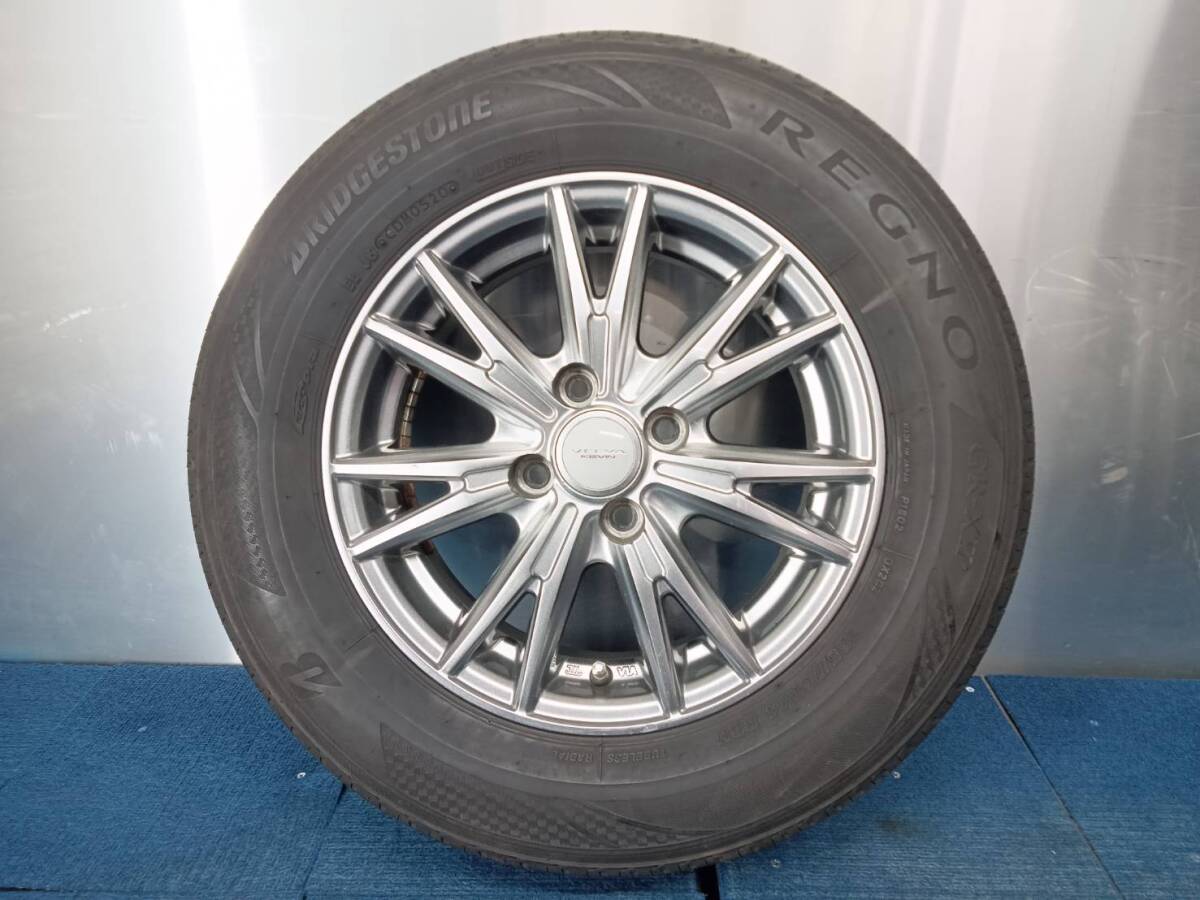 ★8-8.5分山★20年製★ ブリヂストンREGNO GR-XⅡ 185/70R14 社外ホイール 14×5.5J +38 4H-100 4本セット E267 の画像3