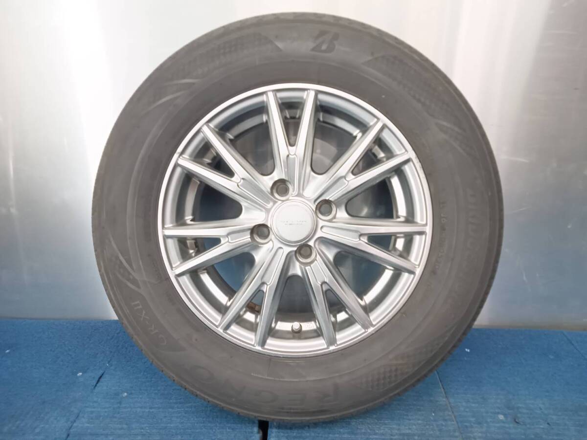 ★8-8.5分山★20年製★ ブリヂストンREGNO GR-XⅡ 185/70R14 社外ホイール 14×5.5J +38 4H-100 4本セット E267 の画像5