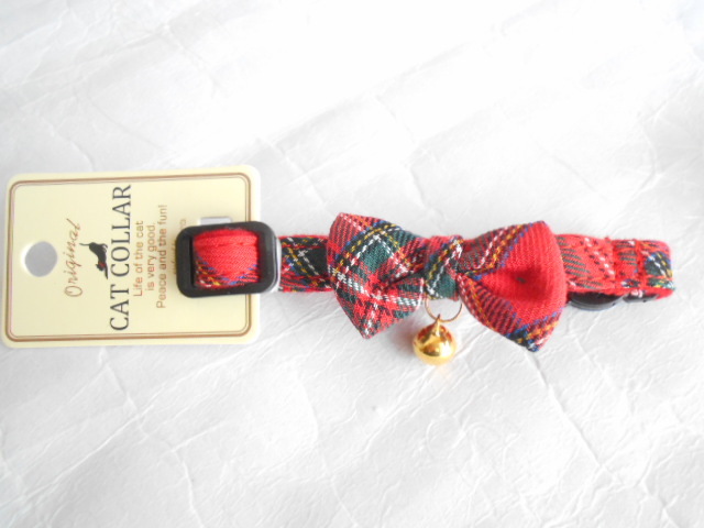  cat Ferrie k tartan ribbon cat color cat necklace 17~27cm