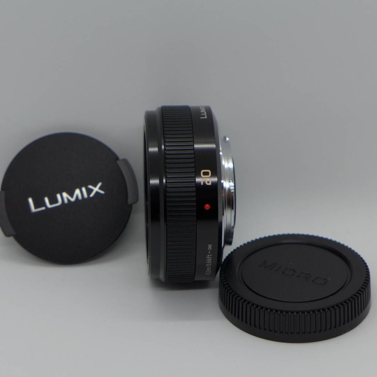 LUMIX G 20mm/F1.7 II ASPH. H-H020A-K（ブラック）　ゆうパケットプラス410円～ パナソニック_フロントキャップは純正、リヤは互換品