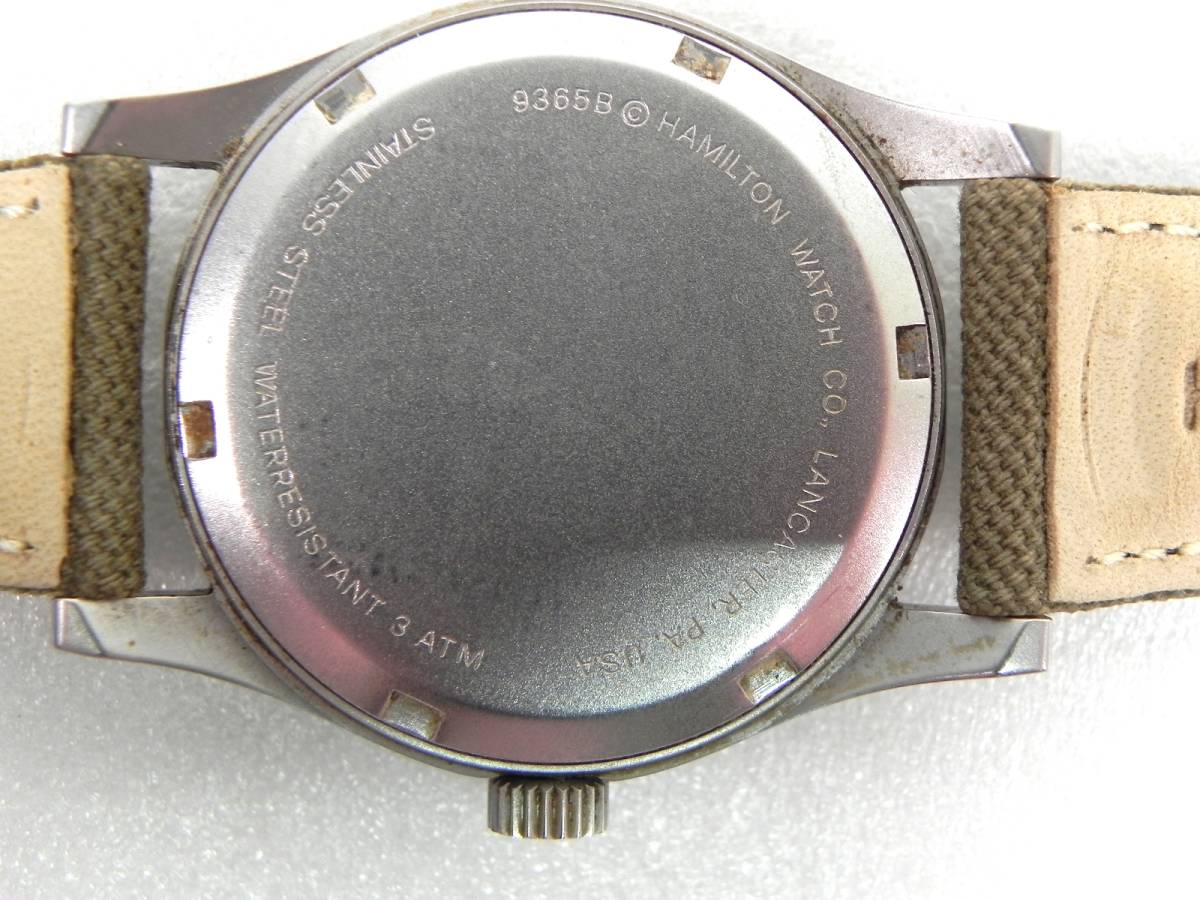 [R412]HAMILTON/ハミルトン Khaki 腕時計 クォーツ 9365B デイト_画像6
