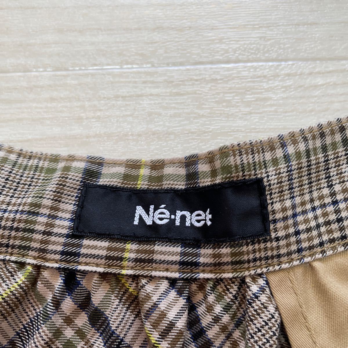 Ne-net ネネット グレンチノ ロングスカート プリーツスカート アシンメトリー ベージュ レディース サイズ2 美品_画像3