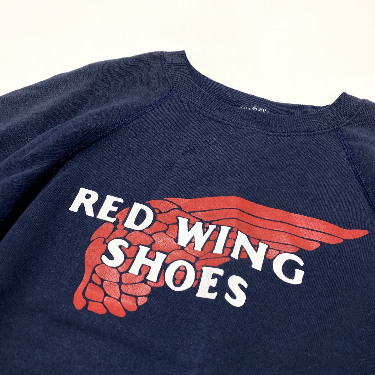 80s USA製 Hanes ヘインズ RED WING SHOES レッドウィング スウェット トレーナー M ネイビー メンズ ビンテージ 24-0205_画像3