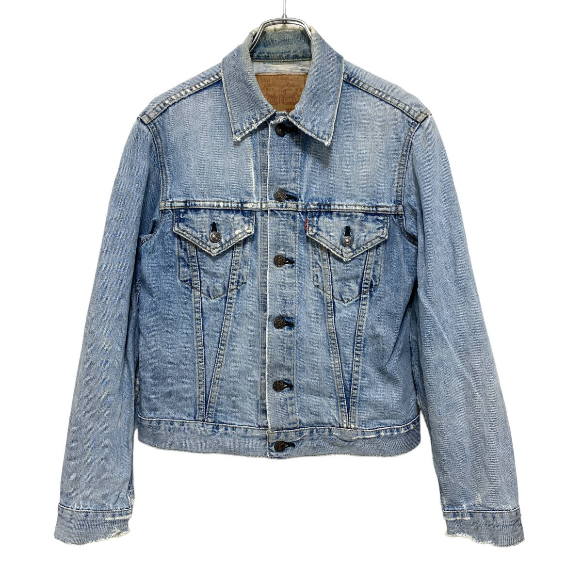 LEVI'S リーバイス 557 3rd ジージャン デニムジャケット 38 メンズ BIGE J22 レプリカ 復刻 ダメージ ボロ 古着 24-0215の画像1