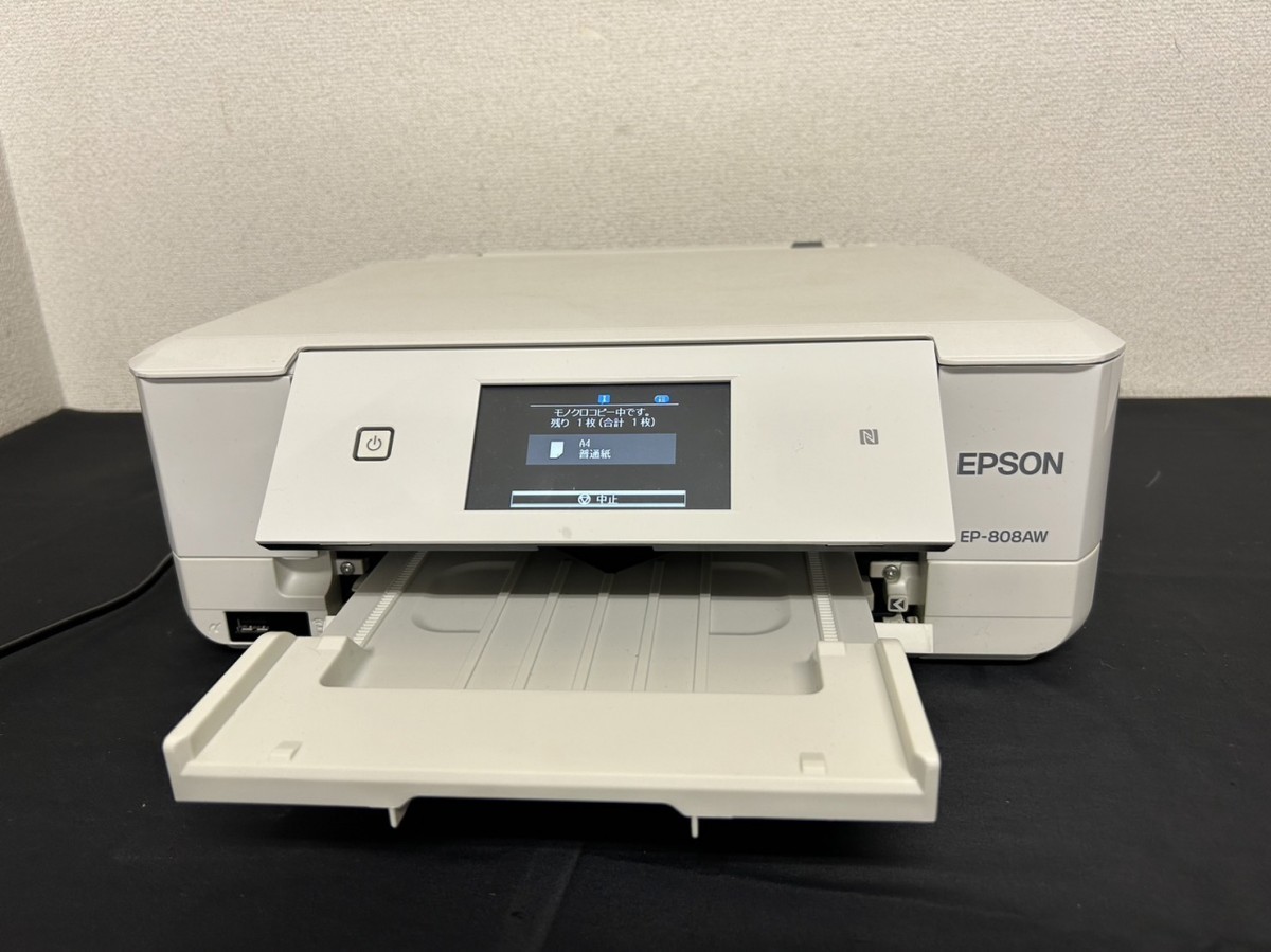 A1　EPSON　エプソン　EP-808AW　インクジェットプリンター　複合機　通電確認済み　2016年製　インク付　カラリオ　現状品_画像2