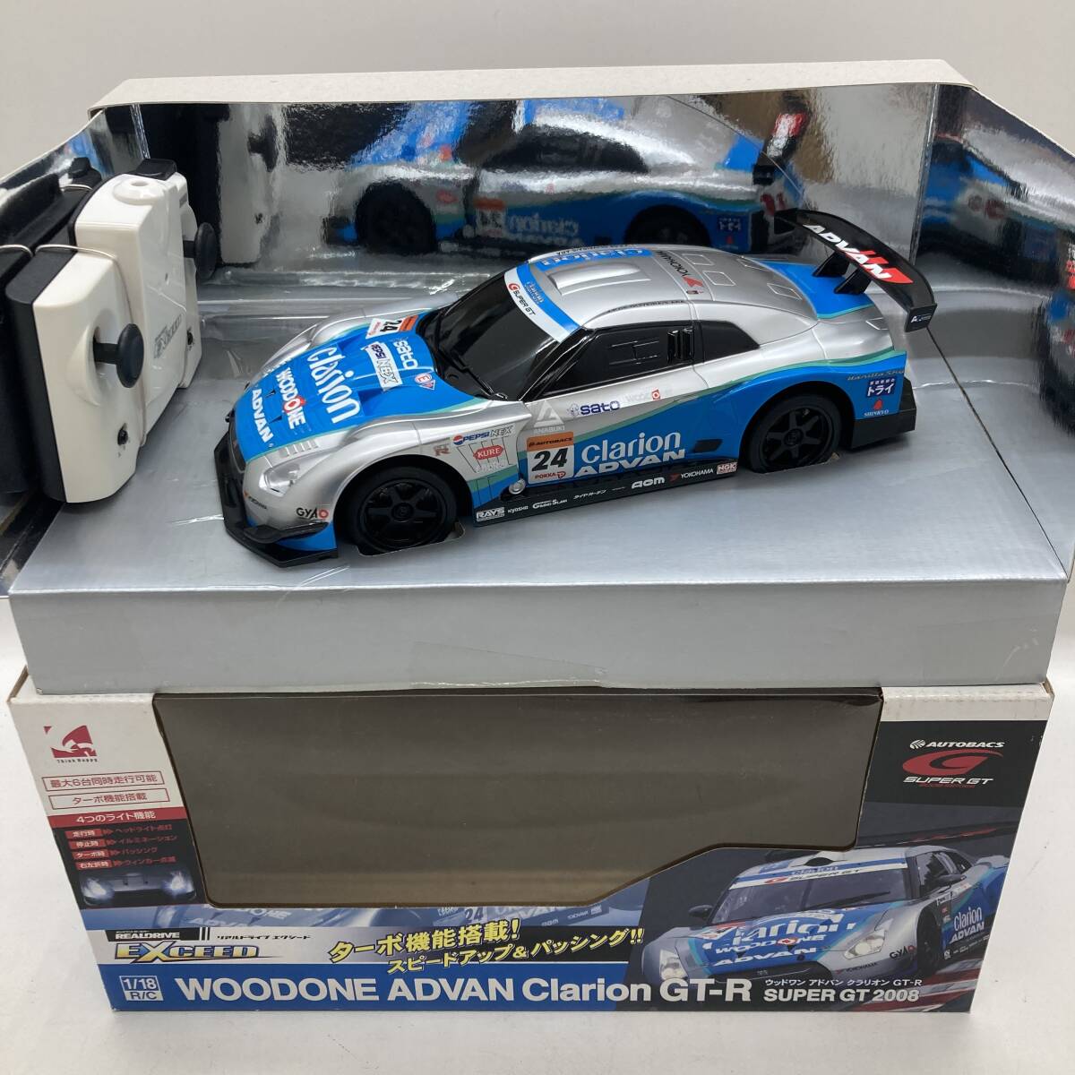 【1円～】ラジコンカー ウッドワン アドバン クラリオン GT-R SUPER GT 2008 車 おもちゃ【中古品】_画像1