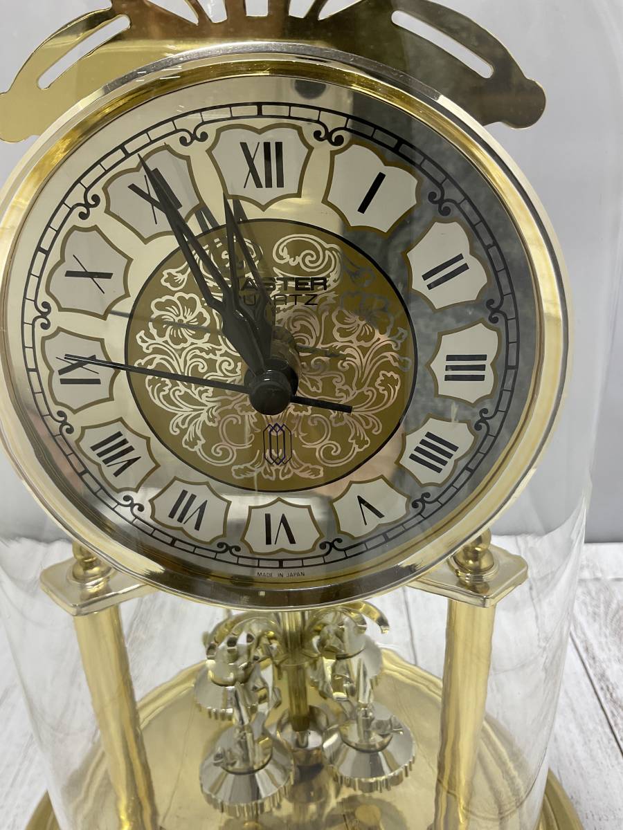 MASTER マスタークオーツ ガラス製 ドーム型 置き時計の画像3