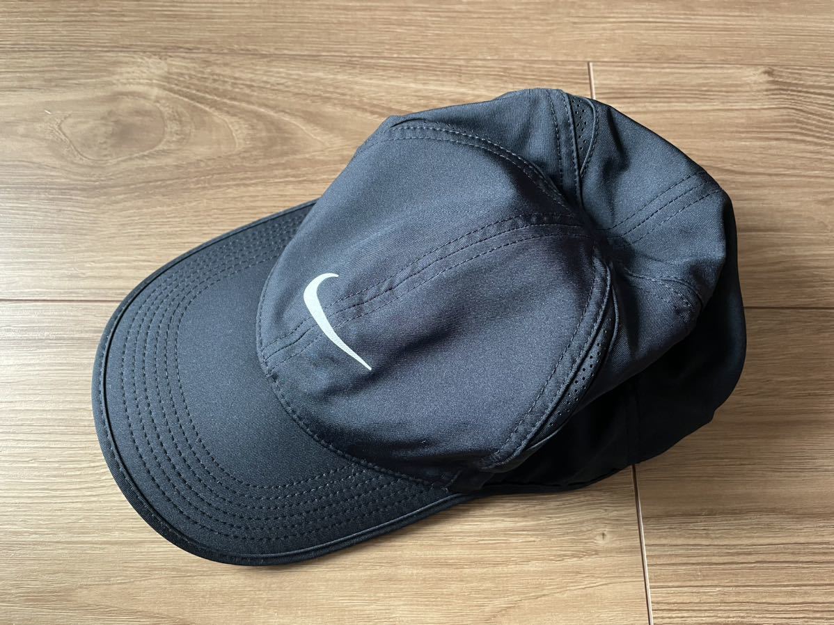 NIKE■ランニングキャップ DRI FIT Club Cap サイズM L ブラック 一度使用 洗濯一回 ナイキ 帽子_画像1