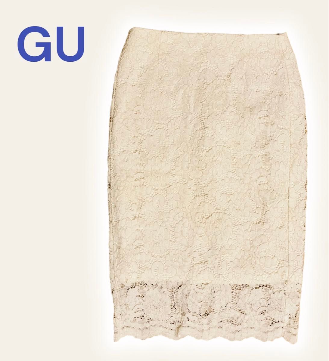 【GU】レースタイトスカート　ホワイト　Sサイズ