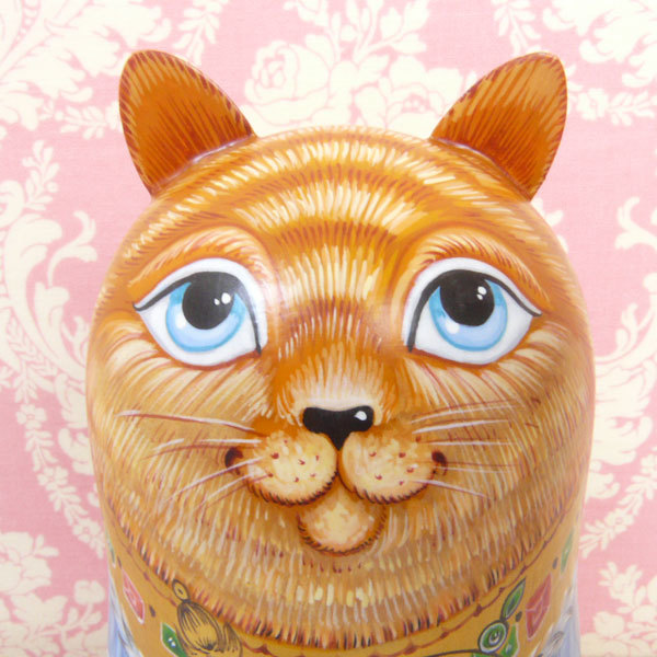 マトリョーシカ ロシア 猫 工芸品 ハンドメイド cat ねこ - 通販 - www