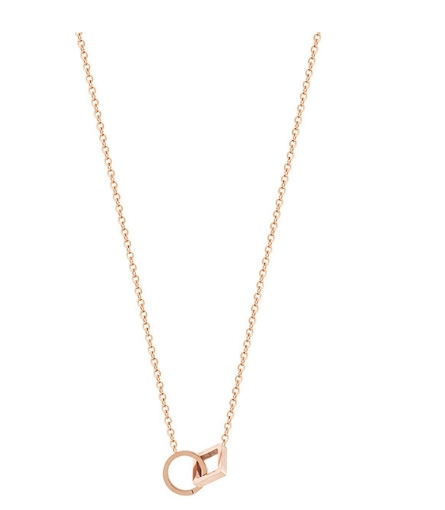 送料一律 1円オークション ダブルリング ゴールドネックレス necklace Gold Plated 18KGP レディース 54_画像1