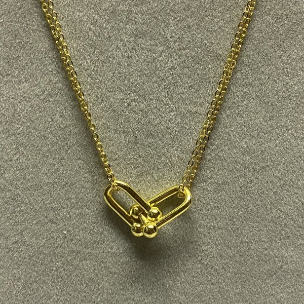 送料一律 18KGP ダブルチェーン ゴールドネックレス gold Plated necklace 46_画像1