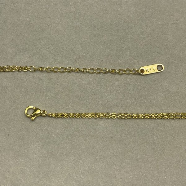 送料一律 18KGP ダブルチェーン ゴールドネックレス gold Plated necklace 46_画像3