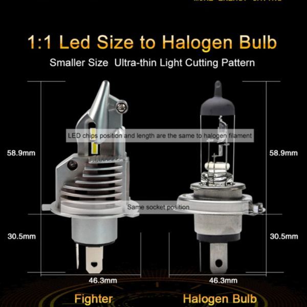 H4 Hi/Lo led ヘッドライト 新車検対応 16000LM 6500K 車/バイク用 12V/24V対応 2個セット_画像9