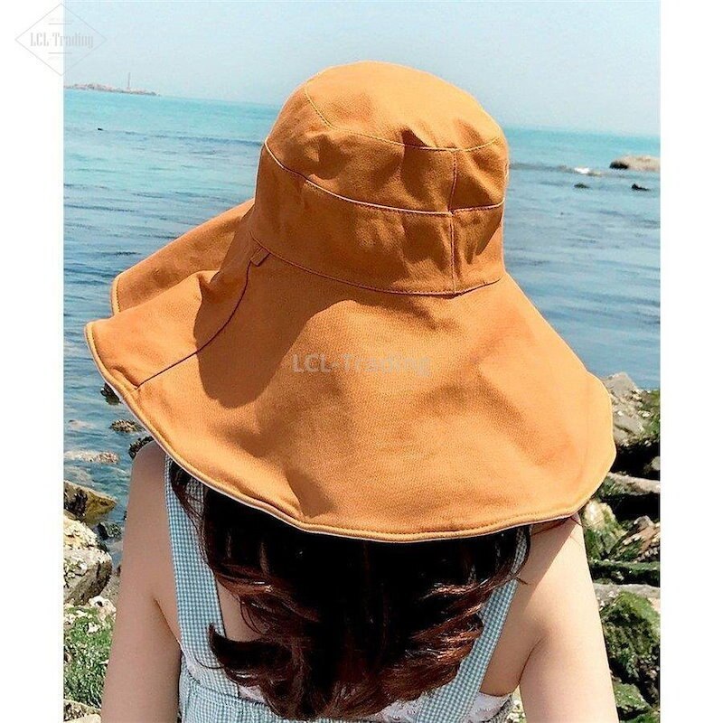 送料無料 レディース UV 帽子 大きいサイズ 両面タイプ 日よけ つば広ハット 紫外線カット 紐付き 小顔効果 折り畳み おしゃれ ブラックの画像6