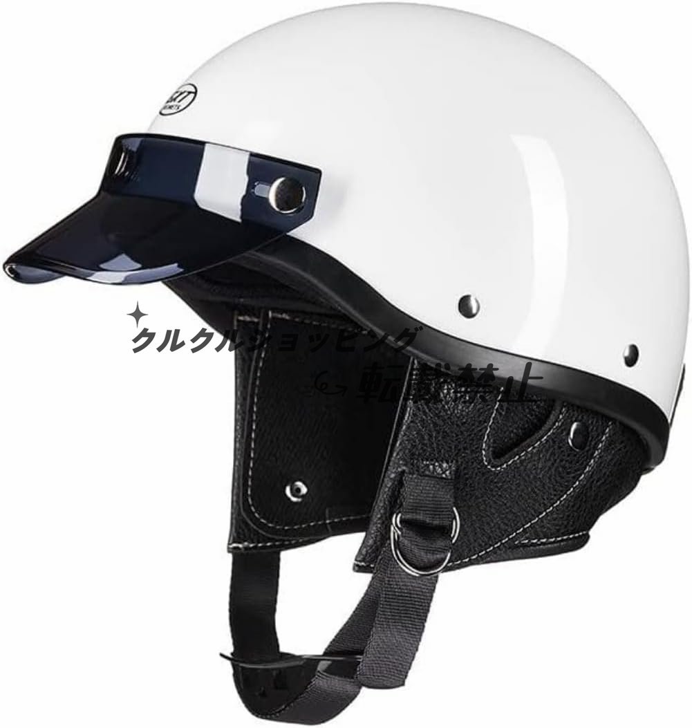 ーフハットヘルメット バイクヘルメット 和風ビンテージハーフヘルメット ビンテージハーレーヘルメット 男女兼用 超軽量 耐衝撃 夏用 DOTの画像1