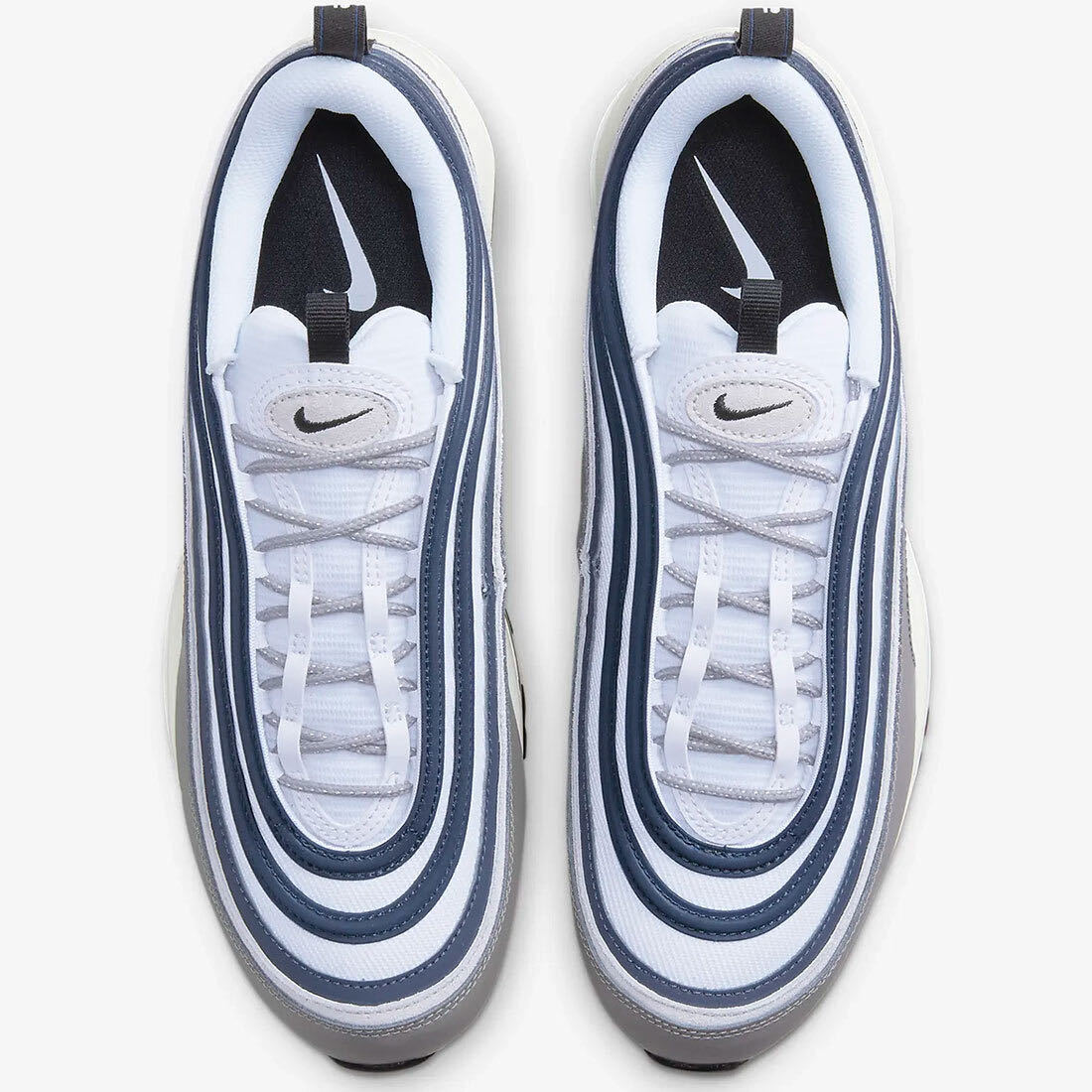 新品(訳あり) 送料込 NIKE AIR MAX 97 SE 26.5cm/US8.5 白/青/灰 ナイキ エア マックス メッシュ RUN ランニング 箱無しの画像2