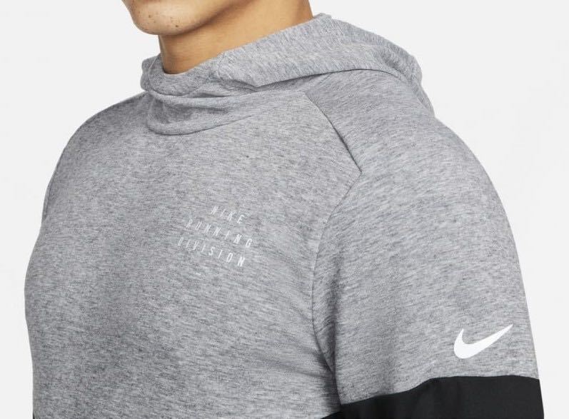 新品 送料込 NIKE TF ELEMENT RUN DIVISION L/S HOODIE Sサイズ 黒/灰 ナイキ サーマフィット ラン ディビジョン フーディ 長袖 ランニング_画像2