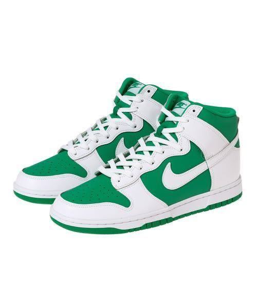 28.5cm 新品 NIKE DUNK HI RETRO BTTYS ナイキ ダンクハイ レトロ スニーカー シューズ 白 ホワイト 緑 グリーン aDV0829-300_画像5