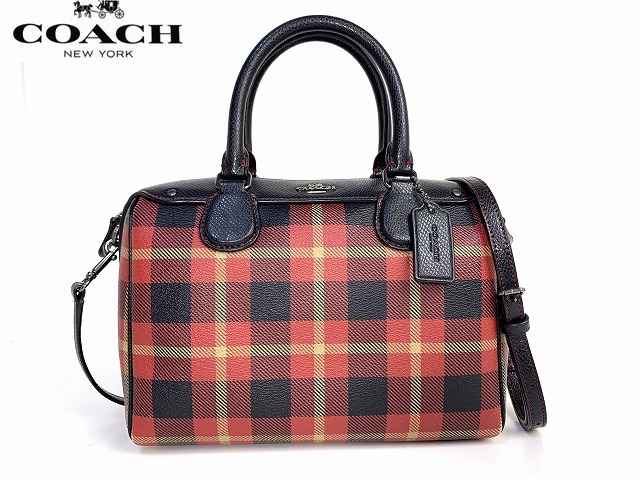 極美品★送料無料★ コーチ COACH チェック サッチェル 2Way ショルダーバッグ ハンドバッグ ミニボストン_画像1