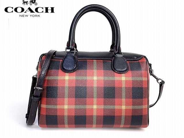 極美品★送料無料★ コーチ COACH チェック サッチェル 2Way ショルダーバッグ ハンドバッグ ミニボストン_画像2