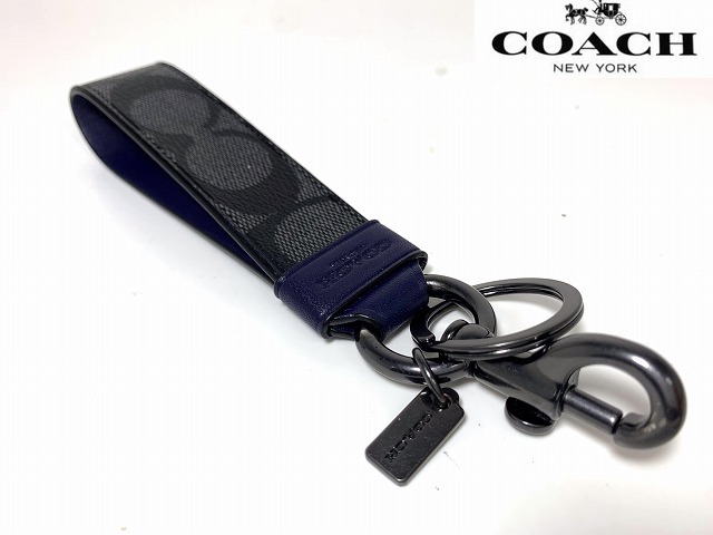 新品同様★送料無料★ コーチ COACH メンズ シグネチャー キーリング キーチャーム キーホルダー _画像3