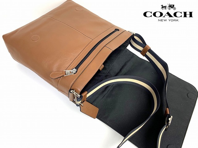 極美品★送料無料★ コーチ メンズ COACH サリバン レザー メッセンジャーバッグ ビジネス ショルダー バッグ ブラウン