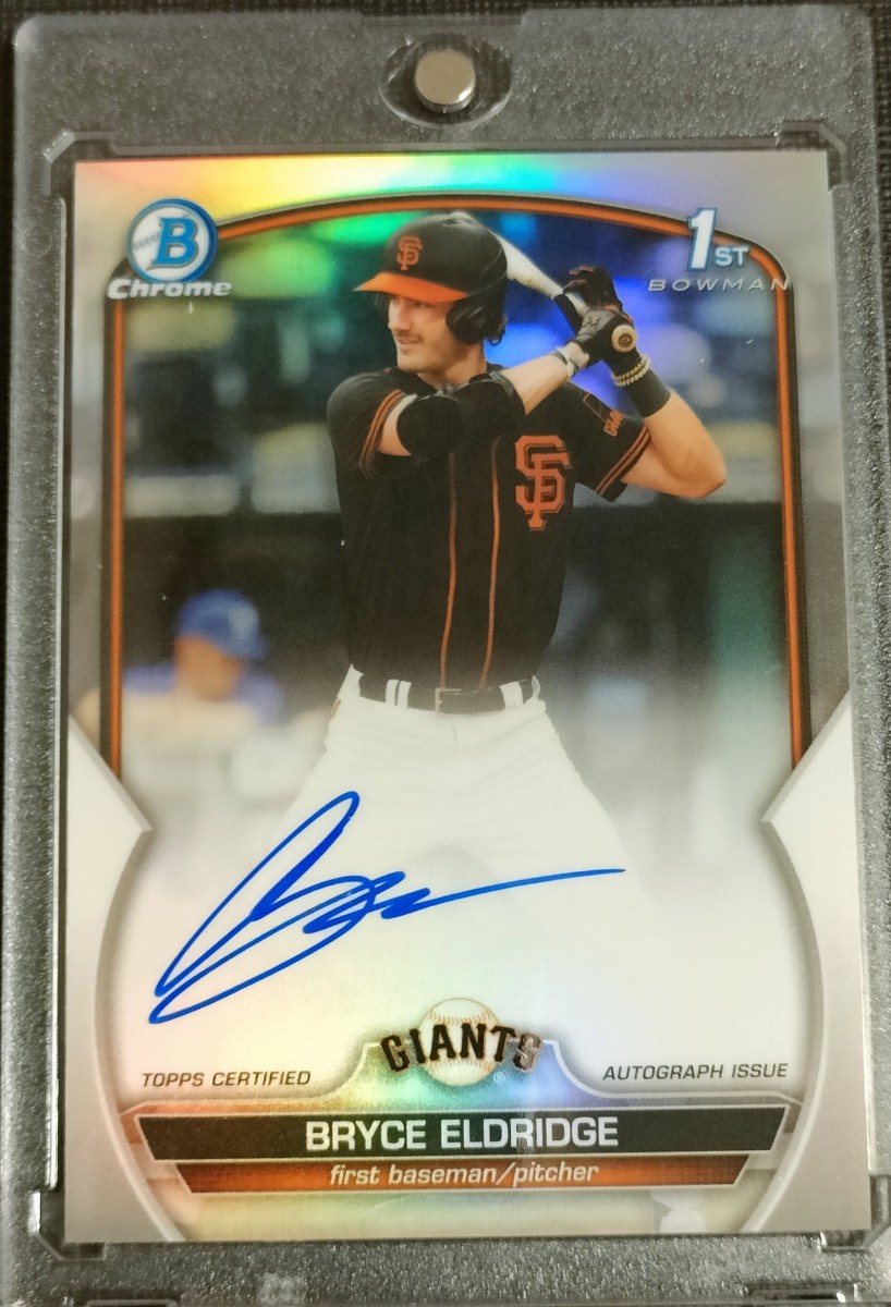 【499枚限定】2023 Bowman Chrome Draft Bryce Eldridge 1st Prospect Refractor Auto #/499 Giants リフラクター ブライス・エルドリッジ