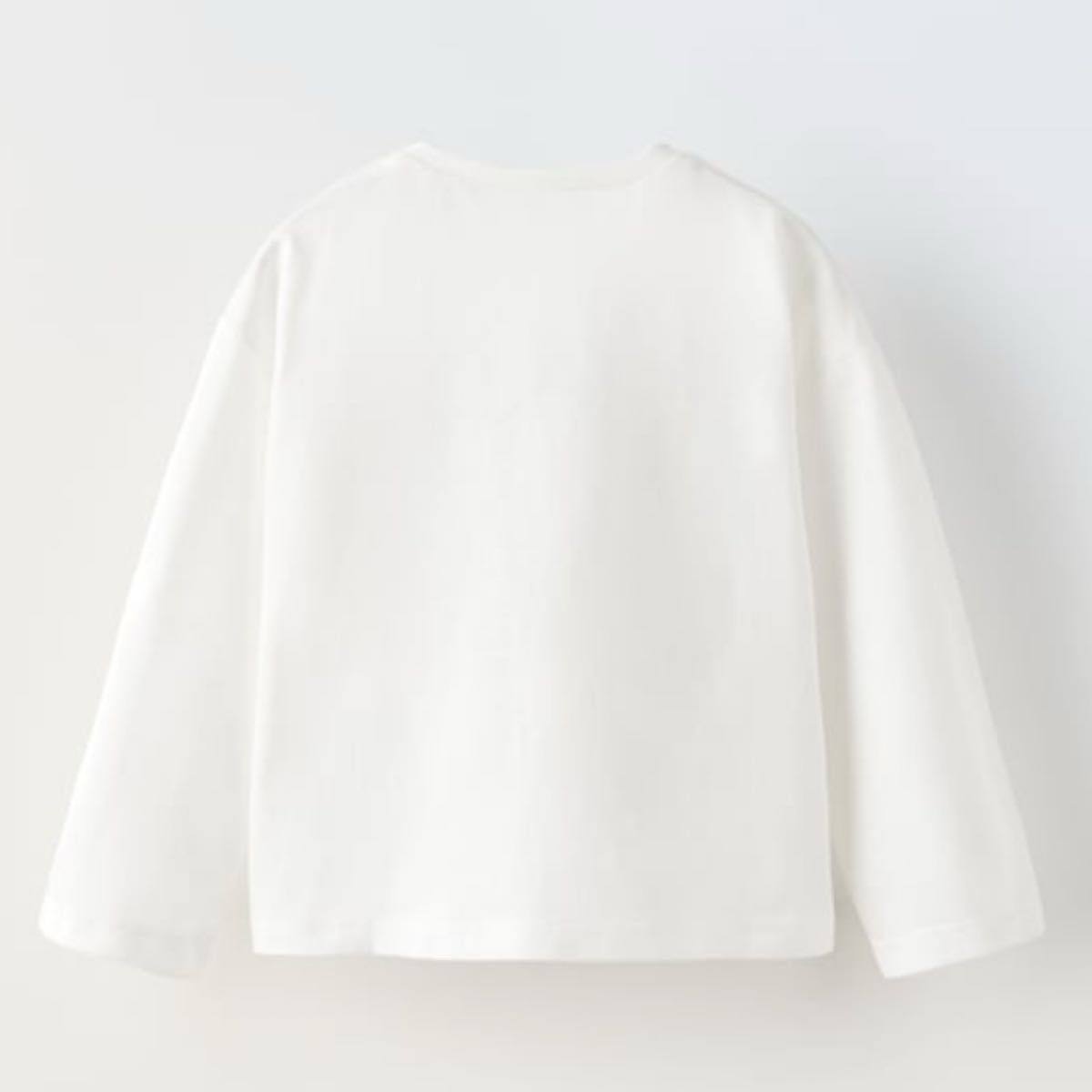 [ZARA2点200円引き] 80 新品タグ付き Zara ベビー キッズ 男の子 女の子 キリン 英字 長袖Tシャツ ロンT