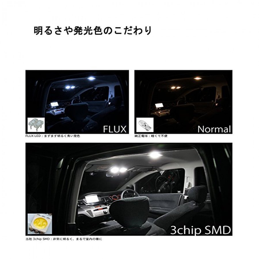 LEDルームランプ トヨタ プリウス Prius 30系 プリウスα ZVW30 ZVW40 ZVW41 PHV35 系専用設計 6000K ホワイト 8点セット 1年保証_画像5