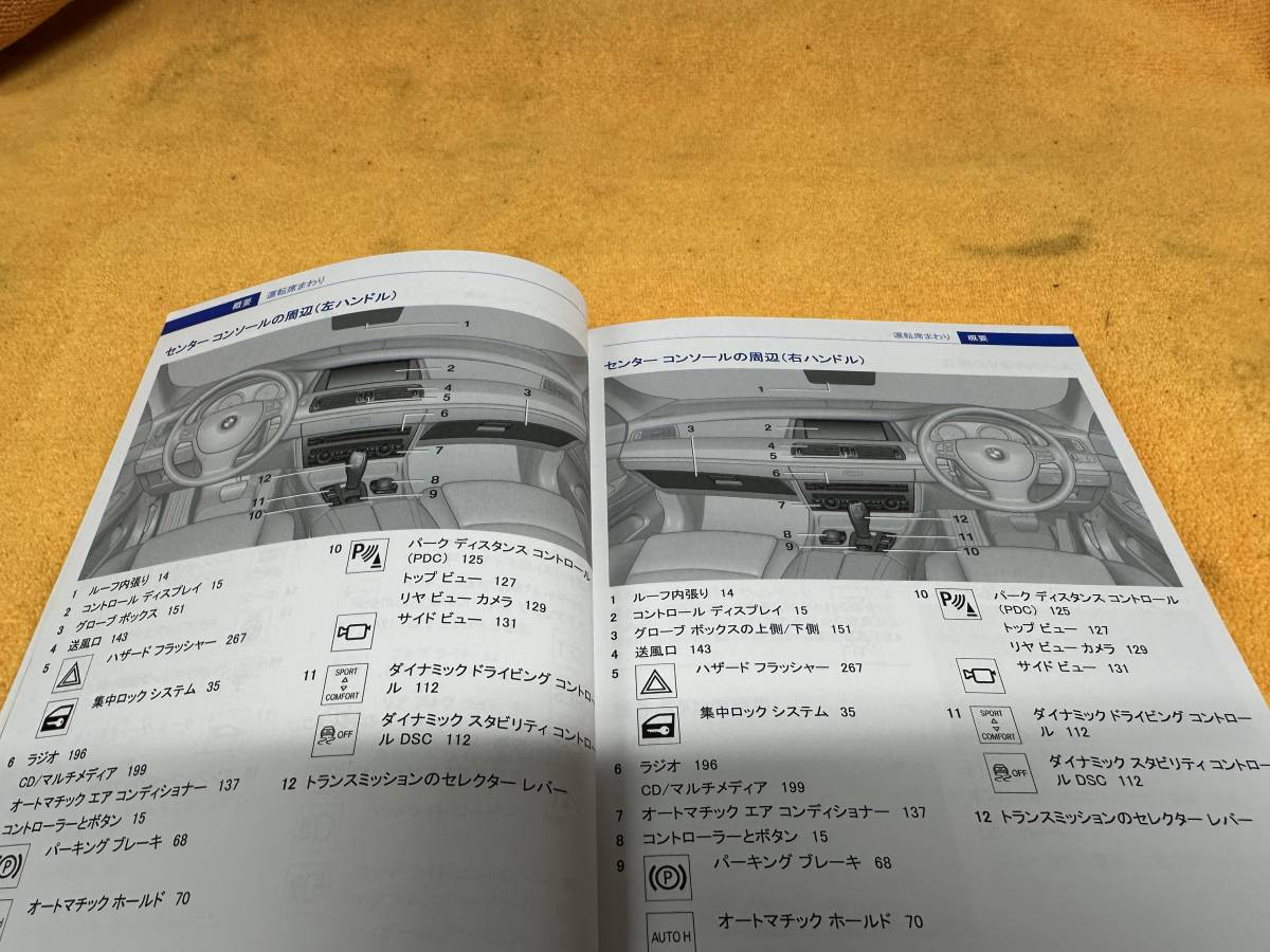 【取説 BMW F07 5シリーズグランツーリスモ 取扱説明書 2012年（平成24年）535i 550i 550ixDrive】_画像4