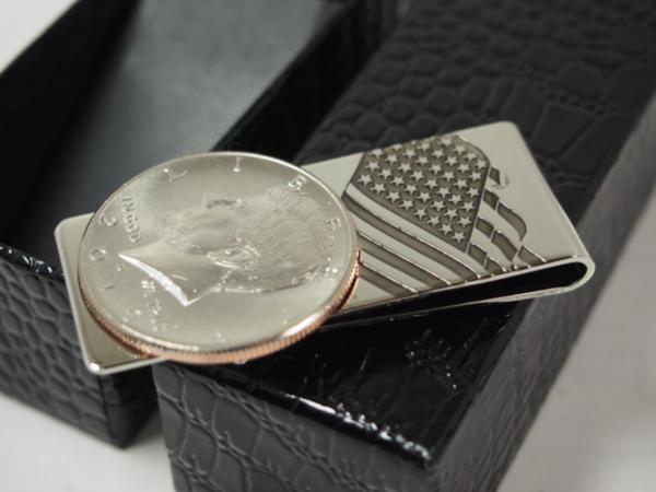 Сделано в Японии Money Clip [Kennedy Coin] скульптура/серебряная двойная