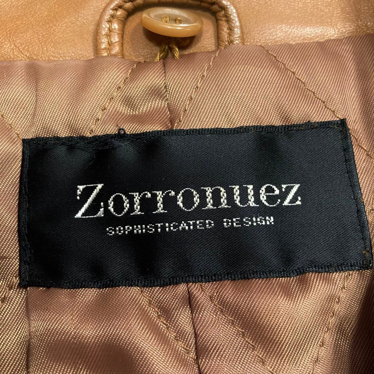 Zorronuez　ジャケット　羊革　キルティング　ステンカラー　ラムレザー　  コート　キャメル　ブラウン