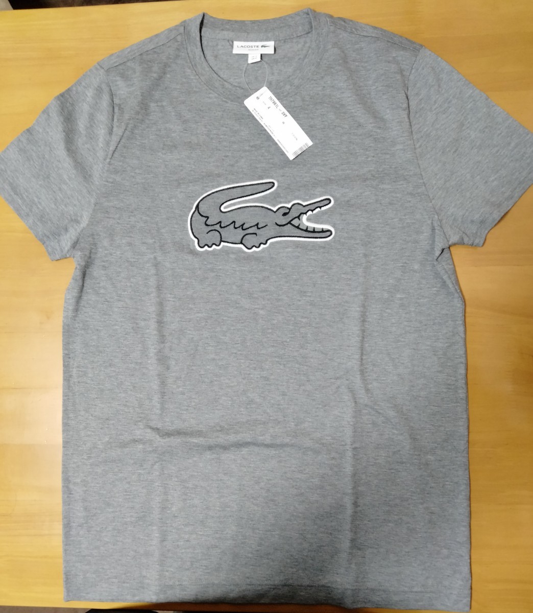 【№457】LACOSTE ラコステ SLIMFIT ビックロゴ Tシャツ L_画像2