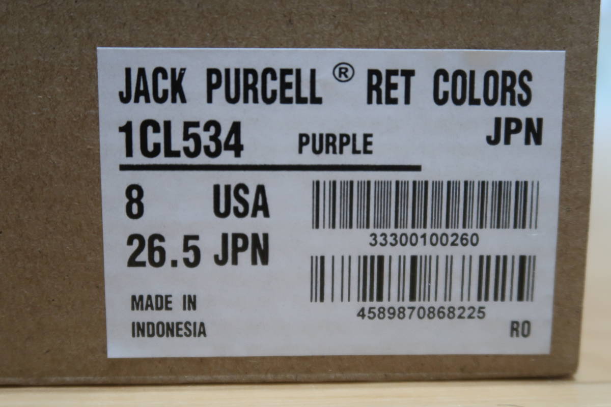 【新品】 CONVERSE JACK PURCELL RET COLORS コンバース ジャックパーセル RET カラーズ パープル 26.5cm_画像10
