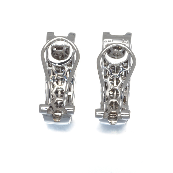 珍しい 31364円 ダイヤ 1.00ct/1.00ct 2種カット イヤリング K18WG GENJ ダイヤモンド