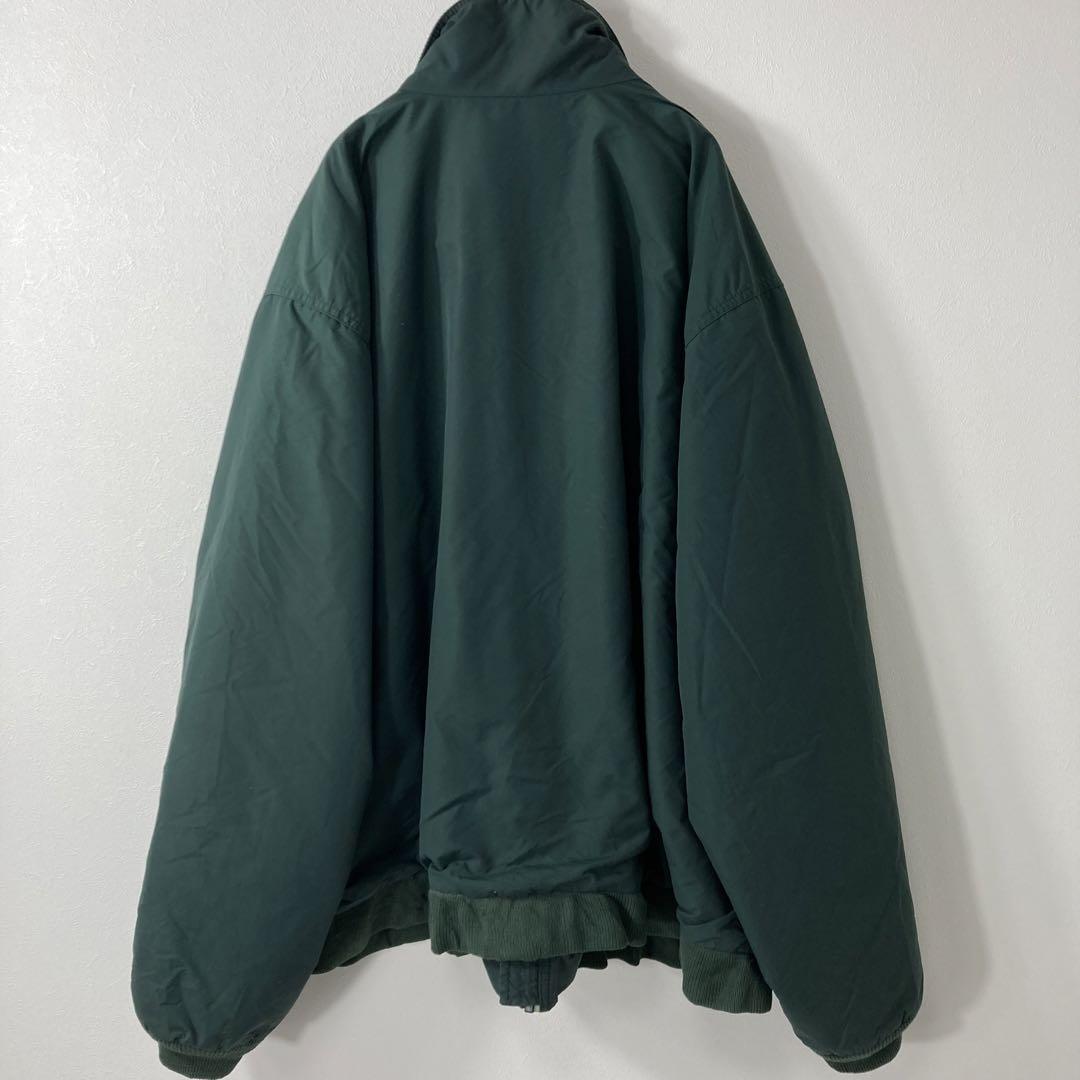 1円～☆【希少XXLサイズ】90's L.L.Bean エルエルビーン ウォームアップジャケット 裏ボア・フリース OUF43 ナイロン ダークグリーン_画像8