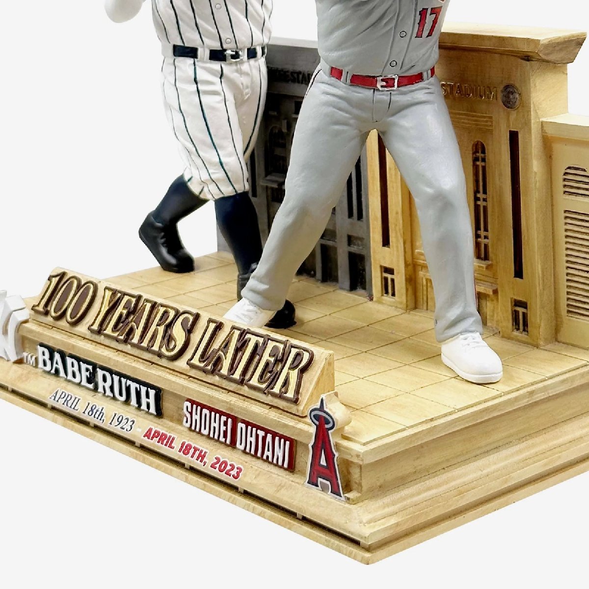 【MS】大谷翔平+ベーブルース 100年の時を超えた4月18日のNY ダブル・ボブルヘッド人形 新品箱入り 216個限定 バブルヘッド 首振り人形_画像4