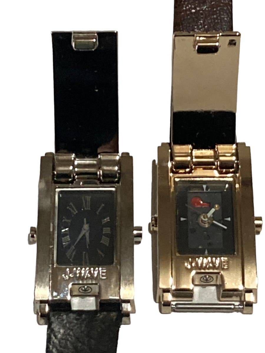 未使用 J-WAVE アナログ 腕時計2個 セット ゴールド シルバー 保管品 動作未確認 ジャンク品_画像3