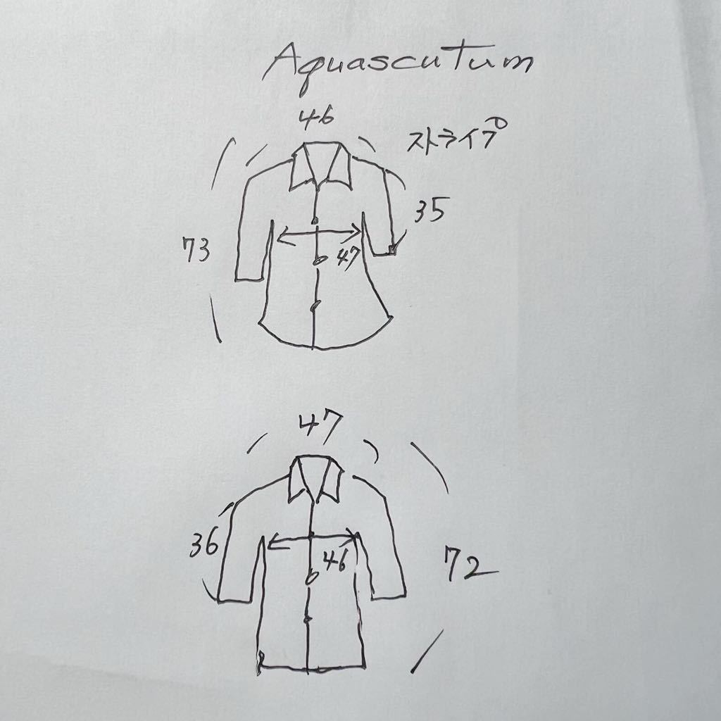 Aquascutum Aquascutum flax material. shirt M rank. person how might it be ~ 2 pieces set ~