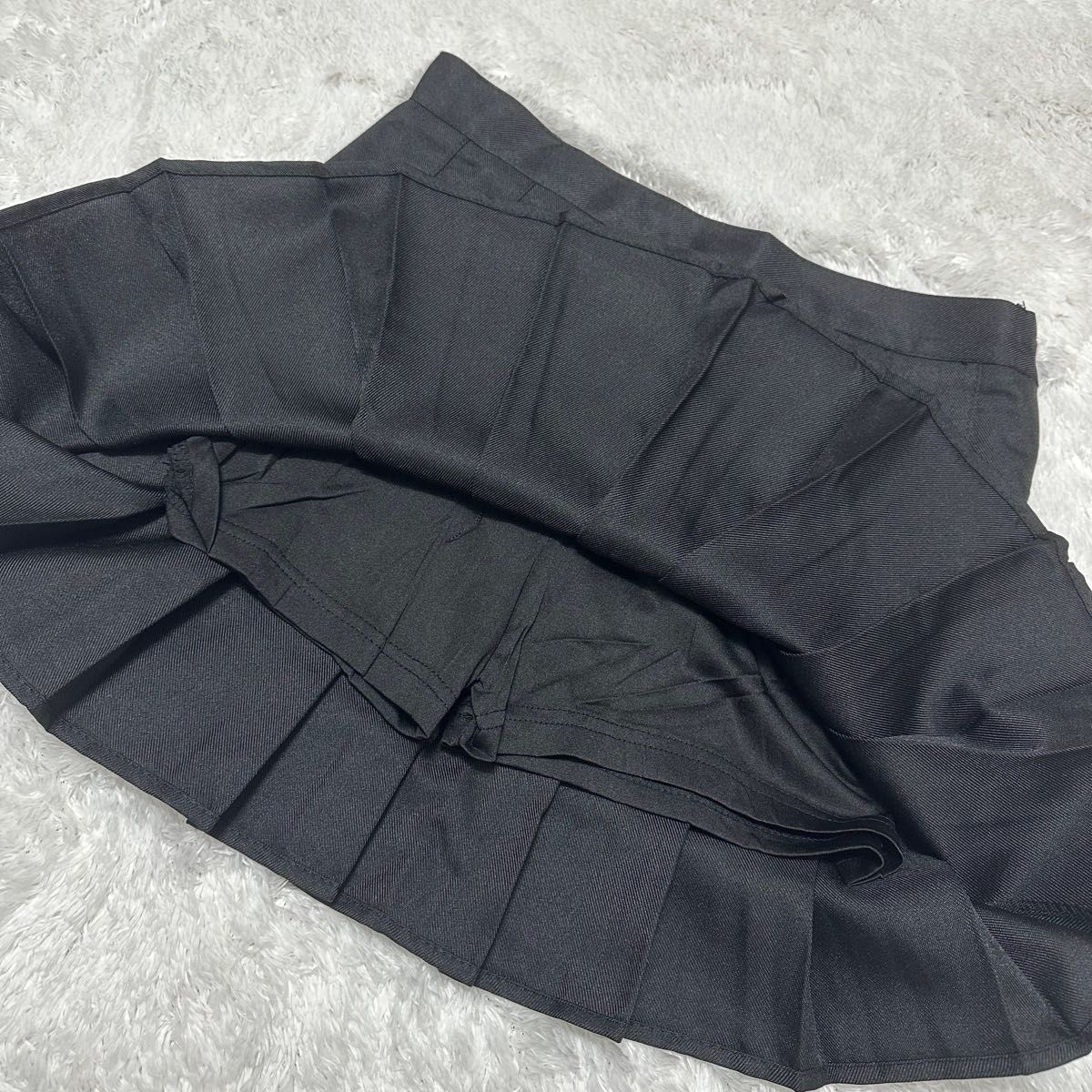プリーツスカート ミニスカート ハイウエスト 制服スカート 制服 黒 ブラック Lサイズ 韓国