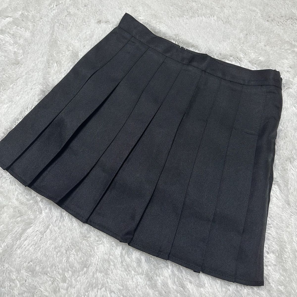 プリーツスカート ミニスカート ハイウエスト 制服スカート 制服 黒 ブラック Lサイズ 韓国