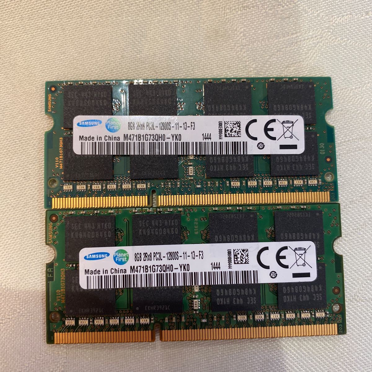 SAMSUNG DDR3L 1600 2Rx8 PC3L 12800S 8GBX2枚セット(16GB)④_画像1