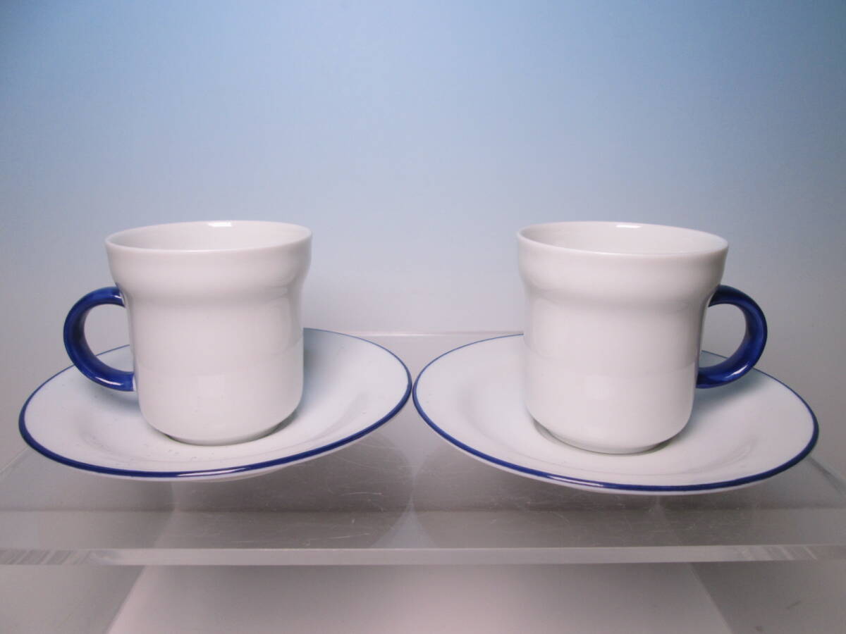 ☆リチャードジノリ Richard Ginori Decoro a gran fuoco ブルーホワイト デミタスカップ&ソーサー 2客 箱無