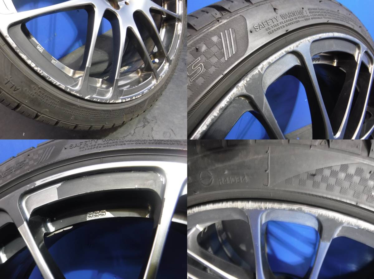 BBS 17インチ 4本 ●ガリ傷やハゲ等多数● 7J +48 48 PCD100 100 4H 4穴 NANKANG Sportnex NS-25 195/40R17 ※個人宅直接発送不可※_全体ガリ傷やハゲ等多数あります。