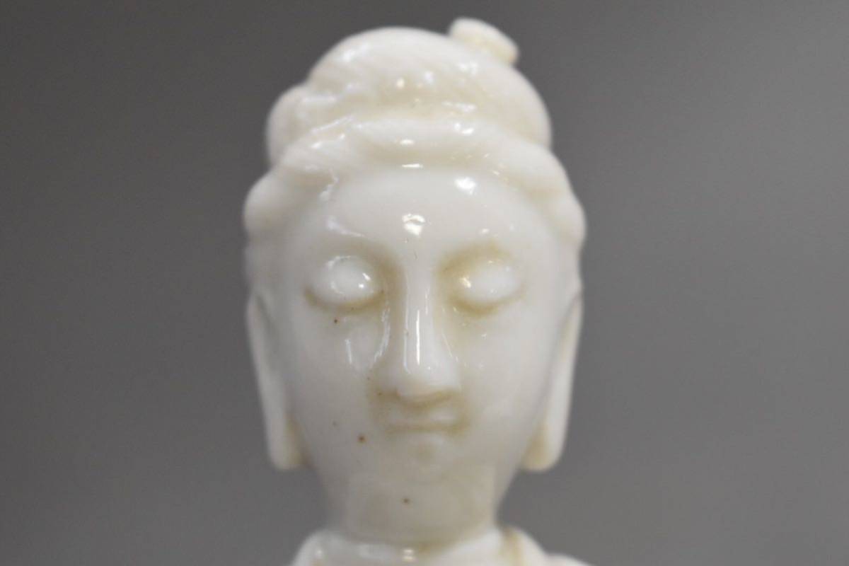 【英】A351 時代 徳化窯白磁観音 仏教美術 中国 朝鮮 仏像 置物 白瓷 骨董品 美術品 古美術 時代品 古玩_画像5