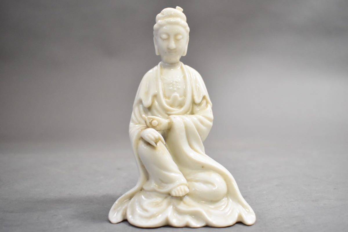 【英】A351 時代 徳化窯白磁観音 仏教美術 中国 朝鮮 仏像 置物 白瓷 骨董品 美術品 古美術 時代品 古玩_画像3