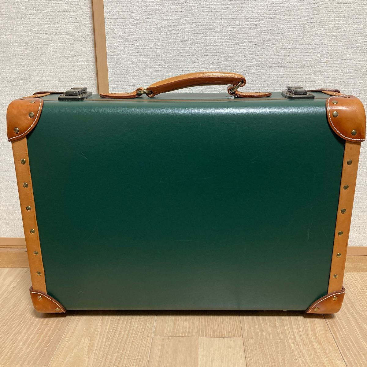 [ rare ]HOKUTAN ho k tongue attache case suitcase trunk green rare color made in Japan key attaching 